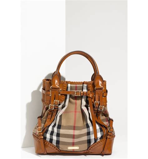 burberry belted check print bag|Burberry Check and leather bag.